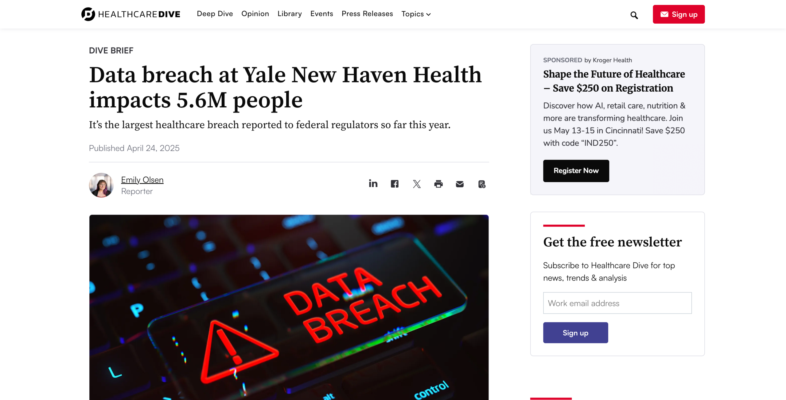 Data Breach at Yale New Haven